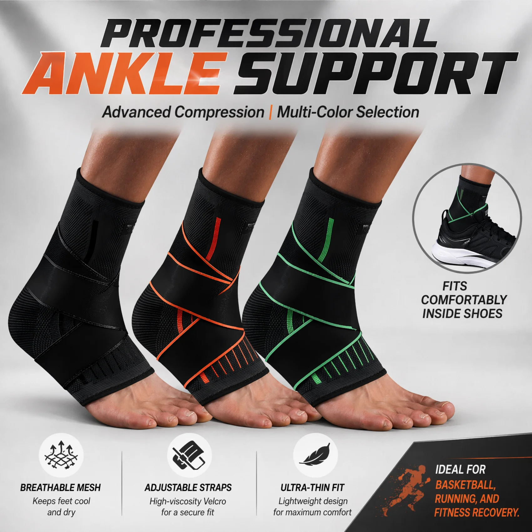 Ankle Mobility Band - Penyangga Pergelangan Kaki Kompresi Bernapas, Dapat