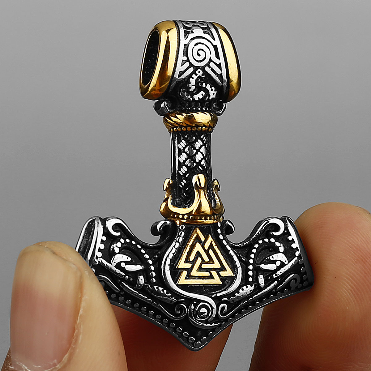 Kalung Liontin Rune Viking Baj - Battle Rope Anchor ulasan dan harga