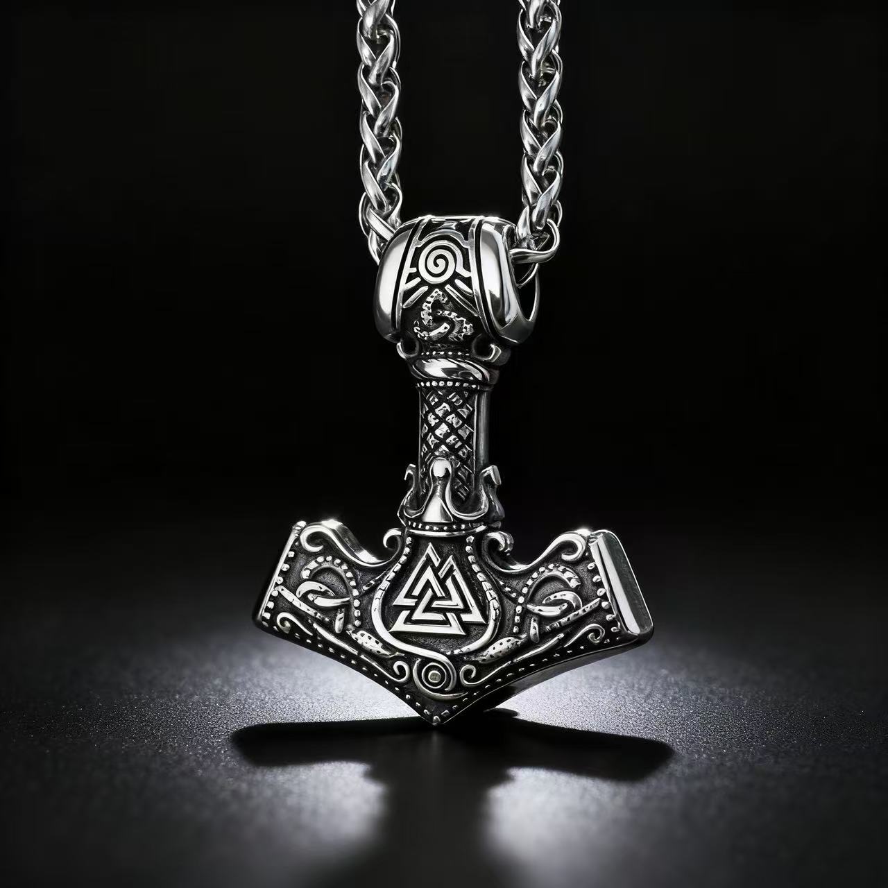 Kalung Liontin Rune Viking Baj - Battle Rope Anchor ulasan dan harga