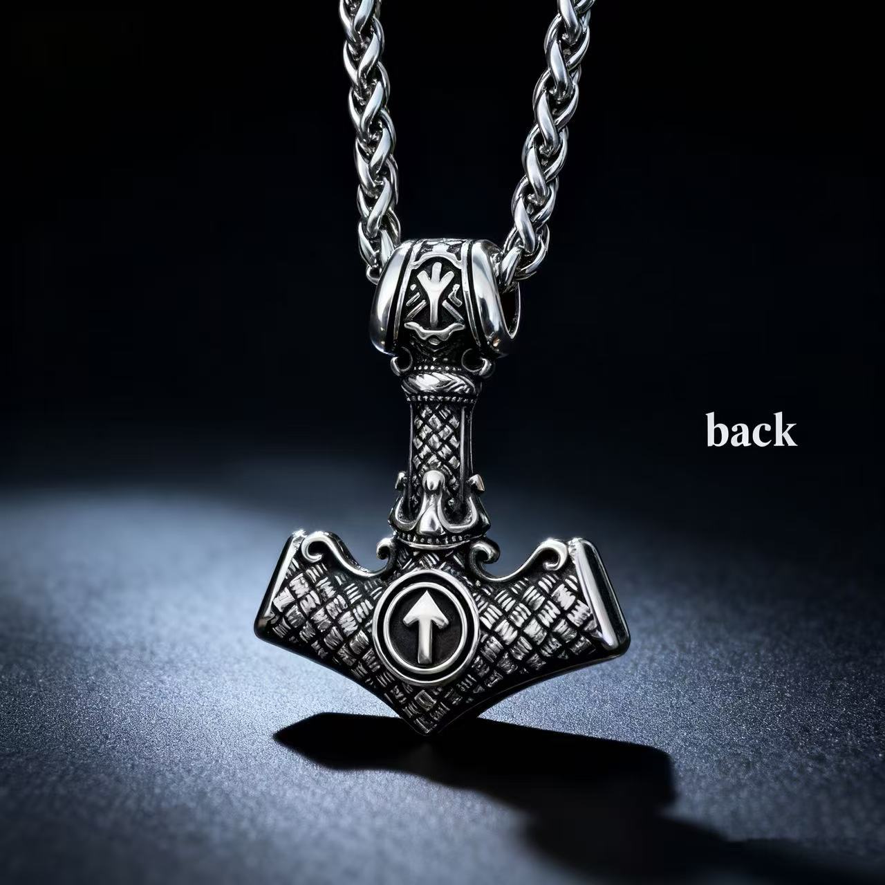 Kalung Liontin Rune Viking Baj - Battle Rope Anchor ulasan dan harga